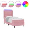 vidaXL Lit à Ressorts avec Matelas LED Rose 100 x 200 cm Velours