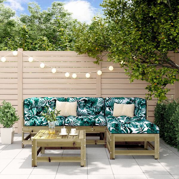 vidaXL Salon de jardin 5 pcs bois de pin impr&eacute;gn&eacute;