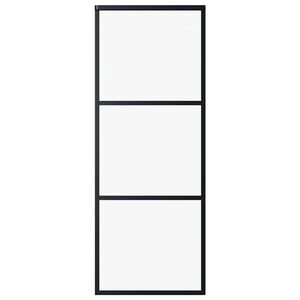 vidaXL Porte coulissante 3 panneaux Verre ESG et aluminium 76x205 cm Noir