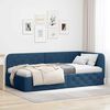 vidaXL Cadre de lit d'angle avec t&ecirc;te de lit Bleu 90 x 190 cm tissu