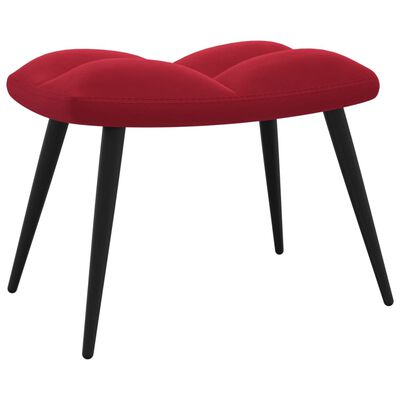 vidaXL Chaise de relaxation avec tabouret Rouge bordeaux Velours