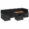 vidaXL Ensemble de canap&eacute; de jardin 8 pc Noir