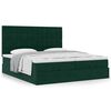vidaXL Cadre de lit ottoman avec matelas vert fonc&eacute; 200x200 cm velours