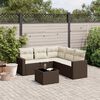 vidaXL Salon de jardin avec coussins 6 pcs marron r&eacute;sine tress&eacute;e