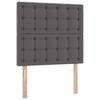 vidaXL Lit avec rangement et LED avec LED Gris 90 x 190 cm Simili cuir