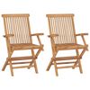 vidaXL Chaises de jardin avec coussins rouge lot de 2 Bois teck massif