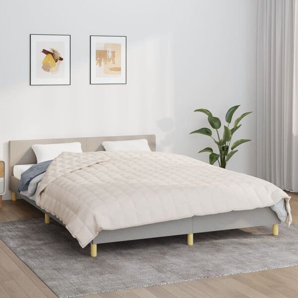 vidaXL Couverture lest&eacute;e Cr&egrave;me clair 220x240 cm 15 kg Tissu