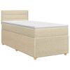vidaXL Lit boxspring avec matelas Cr&egrave;me 80 x 200 cm Tissu