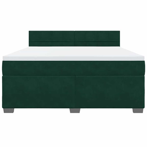 vidaXL Sommier &agrave; lattes de lit et matelas Vert fonc&eacute; 180x200cm Velours