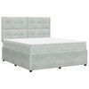 vidaXL Lit boxspring avec matelas Gris clair 140 x 200 cm Velours