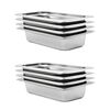 vidaXL R&eacute;cipients Gastronorm 8 pcs GN 1/3 65 mm Acier inoxydable