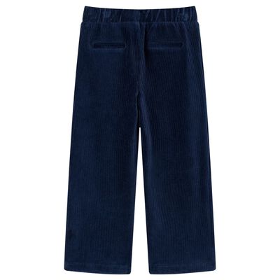 Pantalons pour enfants velours côtelé bleu marine 128