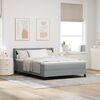 vidaXL Lit &agrave; ressorts avec matelas Gris clair 190 x 140 cm Polyester