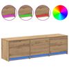 vidaXL Armoire TV avec LEDs avec tiroir Ch&ecirc;ne artisan 140 x 34 x 40 cm
