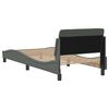 vidaXL Cadre de lit Dover gris fonc&eacute; 90x200 cm tissu