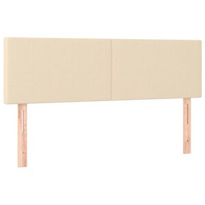 vidaXL T&ecirc;tes de lit Cr&egrave;me 144x5x78/88 cm Tissu