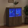 vidaXL Buffet avec lumi&egrave;res LED sonoma gris 81x37x100 cm