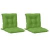vidaXL Coussins de chaise &agrave; dossier bas lot de 2 vert m&eacute;lang&eacute; tissu