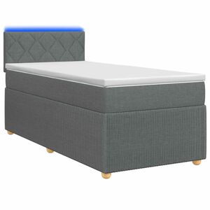 vidaXL Lit boxspring avec matelas Gris fonc&eacute; 80 x 200 cm Tissu