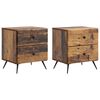 vidaXL Cabinet de chevet 2 pcs Bois ancien 43 x 34,5 x 47,5 cm
