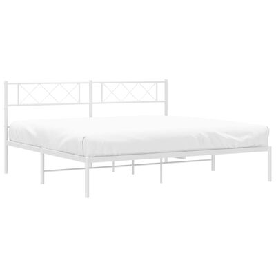 vidaXL Cadre de lit métal sans matelas et tête de lit blanc 180x200 cm