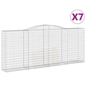 vidaXL Paniers &agrave; gabions arqu&eacute;s 7 pcs 400x50x160/180 cm fer galvanis&eacute;