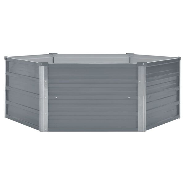vidaXL Jardini&egrave;re 129 x 129 x 45 cm cm Acier galvanis&eacute; Gris