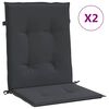 vidaXL Coussins de chaise de jardin &agrave; dossier bas lot de 2 noir