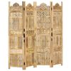 vidaXL Cloison de s&eacute;paration 4 panneaux 160x165 cm Bois de manguier