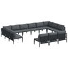 vidaXL Ensemble de canap&eacute; de jardin avec coussin 13 pcs Noir Acier