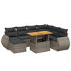vidaXL Salon de jardin 8 pcs avec coussins gris r&eacute;sine tress&eacute;e