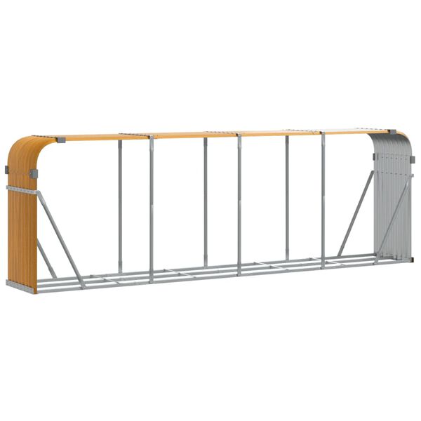 vidaXL Porte-b&ucirc;ches aspect bois 300x45x100 cm acier galvanis&eacute;