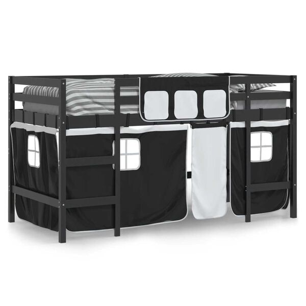 vidaXL Lit mezzanine enfants avec rideaux sans matelas 90x200cm