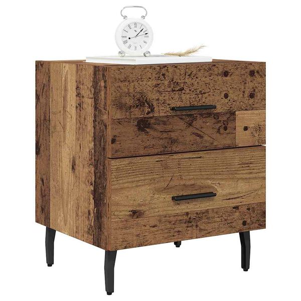 vidaXL Cabinet de chevet 2 pcs Bois ancien 40 x 35 x 47,5 cm