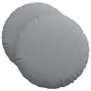 vidaXL Coussins de si&egrave;ge 2 pcs Gris clair &Oslash;50 x 19 cm tissu
