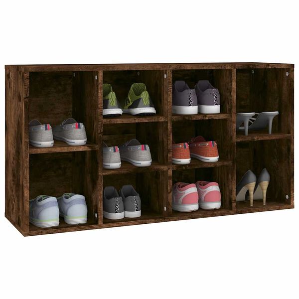 vidaXL Banc &agrave; chaussures Ch&ecirc;ne fum&eacute; 103x30x55 cm Bois d'ing&eacute;nierie