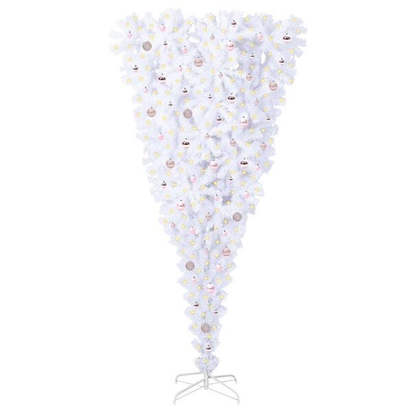 vidaXL Sapin de No&euml;l artificiel avec 300 LED Blanc 240 cm PVC et Acier