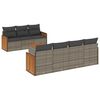vidaXL Salon de jardin 8 pcs avec coussins gris r&eacute;sine tress&eacute;e