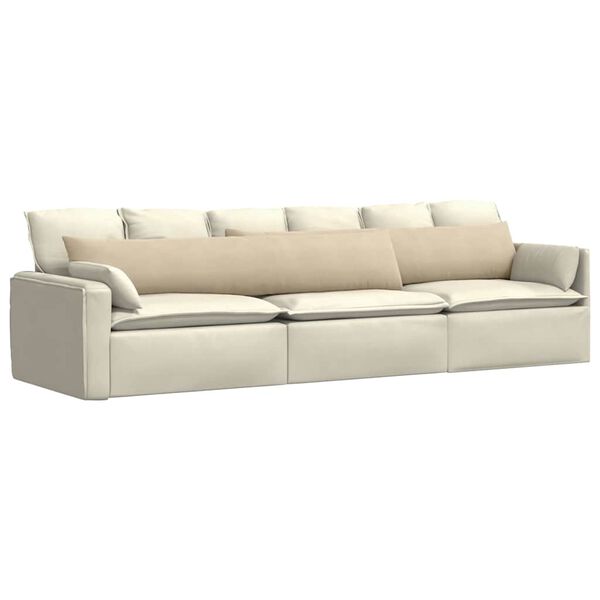 vidaXL Coussins de canap&eacute; 2 pcs Cr&egrave;me 200 x 40 cm tissu