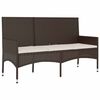 vidaXL Banc de jardin &agrave; 3 places avec coussins Marron R&eacute;sine tress&eacute;e