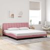 vidaXL Cadre de lit sans matelas Hanko rose 200x200 cm velours