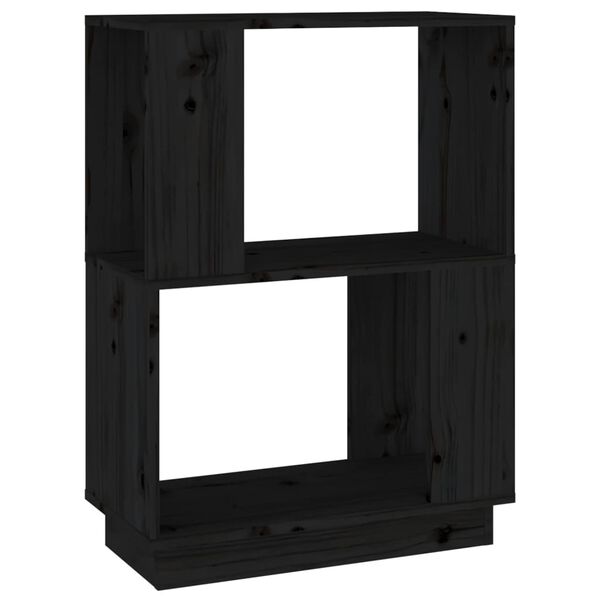 vidaXL Biblioth&egrave;que/S&eacute;parateur de pi&egrave;ce Noir 51x25x70 cm Pin solide