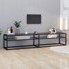 vidaXL Meuble TV transparent 200x40x40,5 cm verre tremp&eacute;