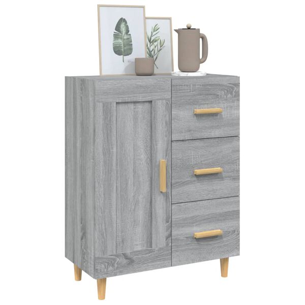 vidaXL Buffet Sonoma gris 69,5x34x90 cm Bois d'ing&eacute;nierie