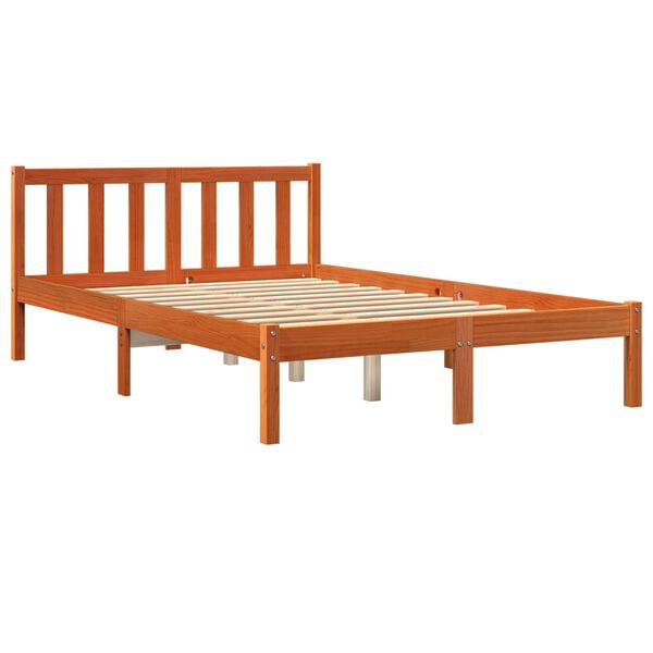 vidaXL Cadre de lit sans matelas cire marron 140x190cm bois pin massif