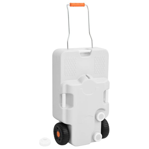 vidaXL R&eacute;servoir d'eau &agrave; roulettes pour le camping 30 L gris