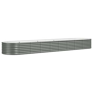 vidaXL Lit sur&eacute;lev&eacute; de jardin Acier galvanis&eacute; 368x80x36 cm gris
