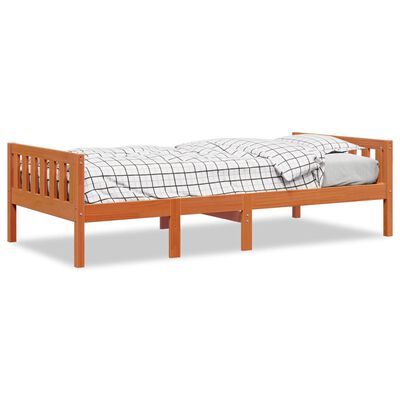 vidaXL Lit pour enfants sans matelas cire marron 80x200 cm pin massif