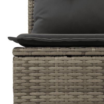 vidaXL Salon de jardin 11 pcs avec coussins gris résine tressée