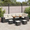 vidaXL Ensemble de canap&eacute; de jardin 10 pcs Noir polyrotin